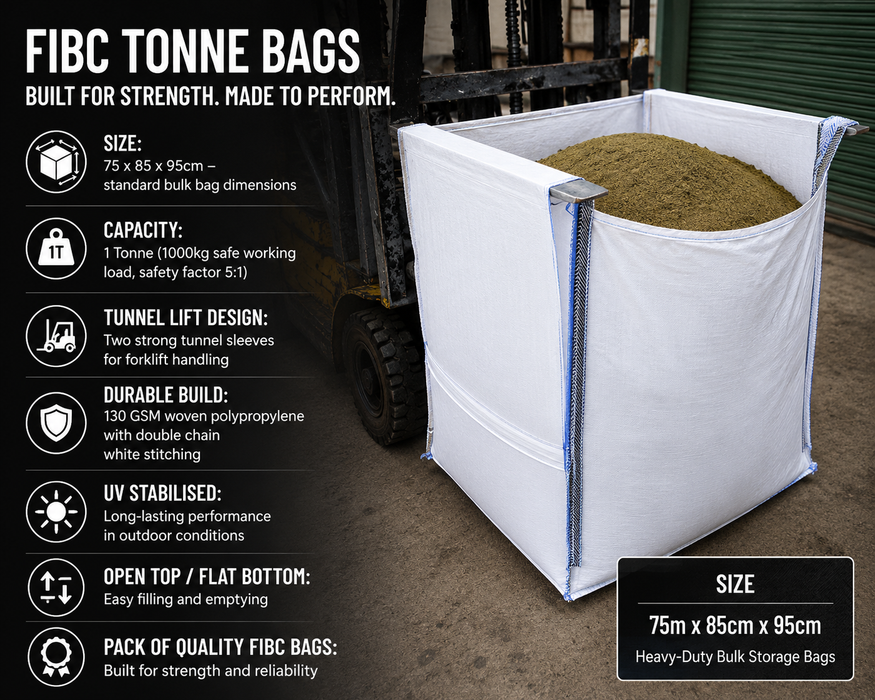 FIBC Tunnel Bags – Heavy-Duty Bulk Bags for Sand, Gravel & Construction Materials
