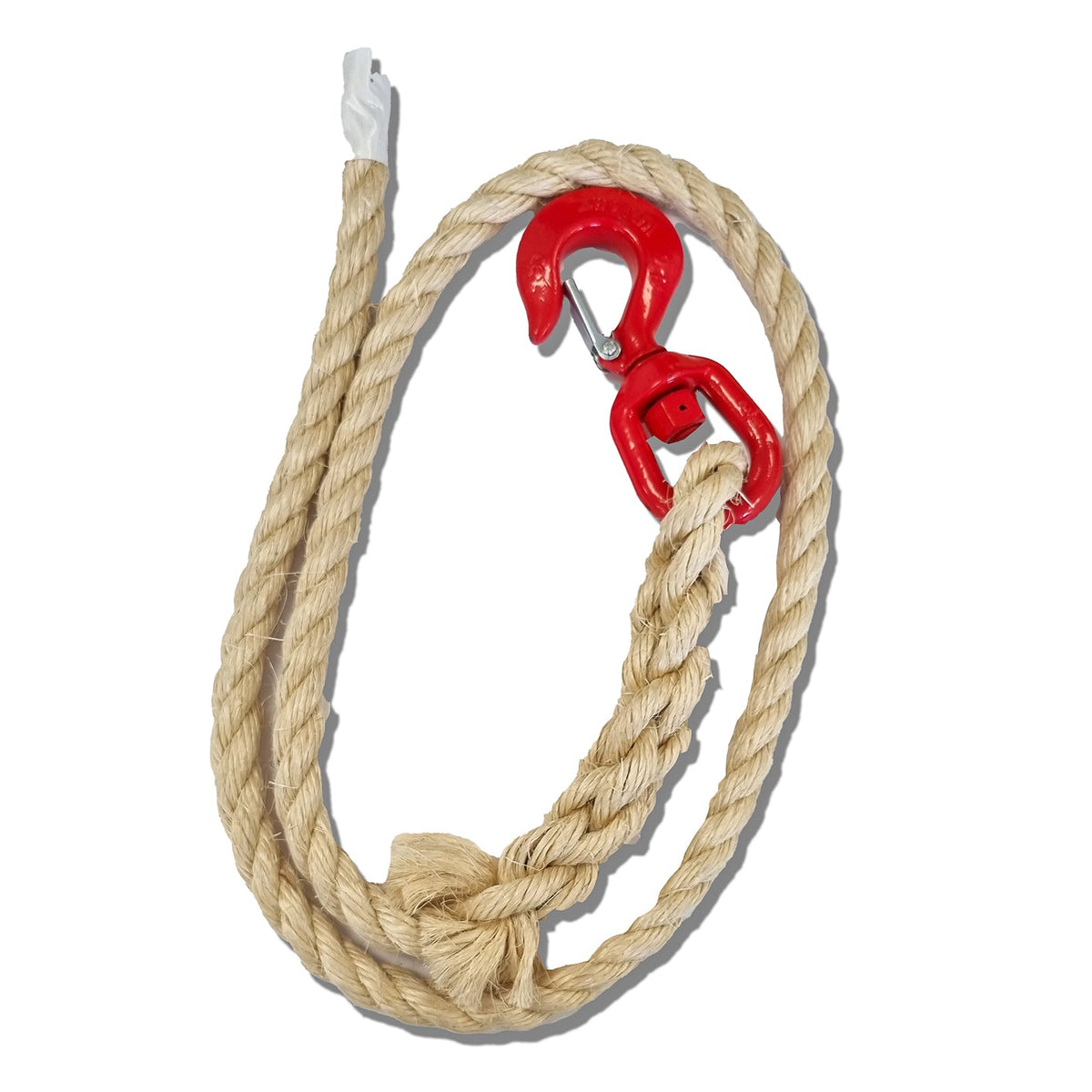 Sisal Rope 18mm -Spliced with 1.5T Swivel Eye Hook | Mudfords